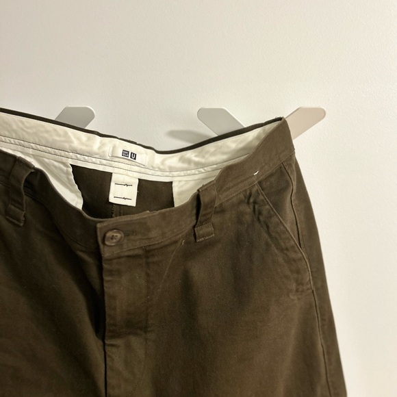 Uniqlo Dark Brown Wide Chino Pants - Picture 3 of 4
